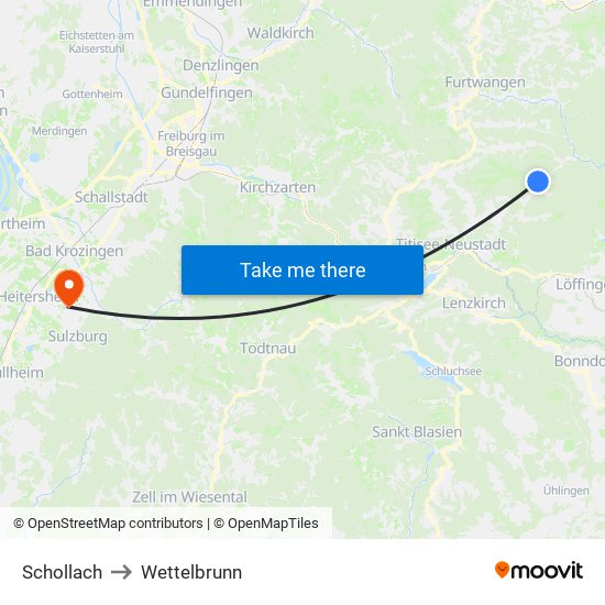 Schollach to Wettelbrunn map