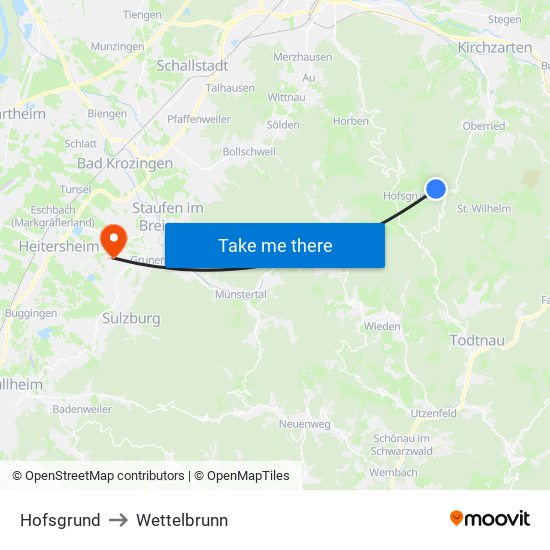 Hofsgrund to Wettelbrunn map