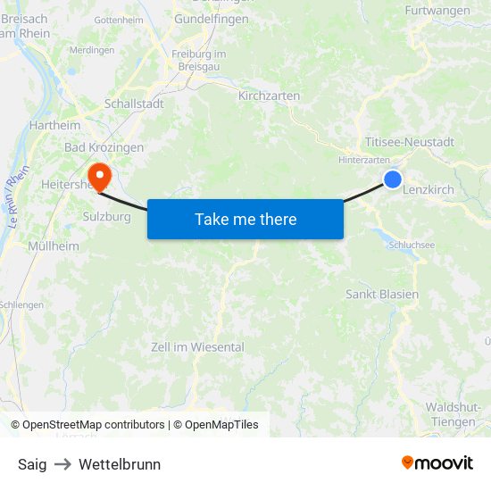 Saig to Wettelbrunn map