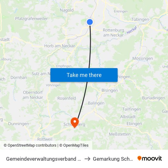 Gemeindeverwaltungsverband Oberes Gäu to Gemarkung Schömberg map