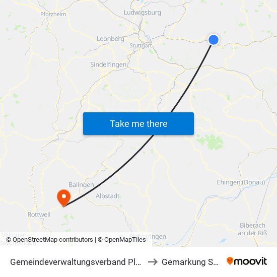 Gemeindeverwaltungsverband Plüderhausen-Urbach to Gemarkung Schömberg map