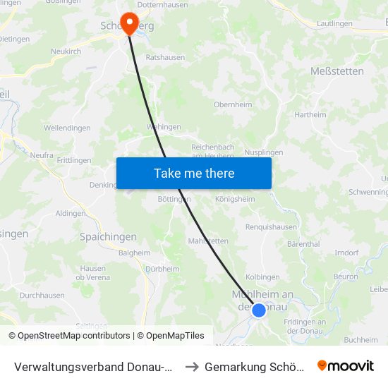 Verwaltungsverband Donau-Heuberg to Gemarkung Schömberg map