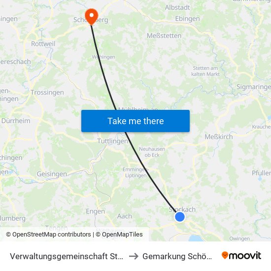 Verwaltungsgemeinschaft Stockach to Gemarkung Schömberg map
