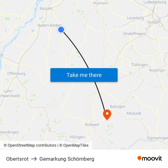 Obertsrot to Gemarkung Schömberg map