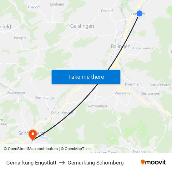 Gemarkung Engstlatt to Gemarkung Schömberg map