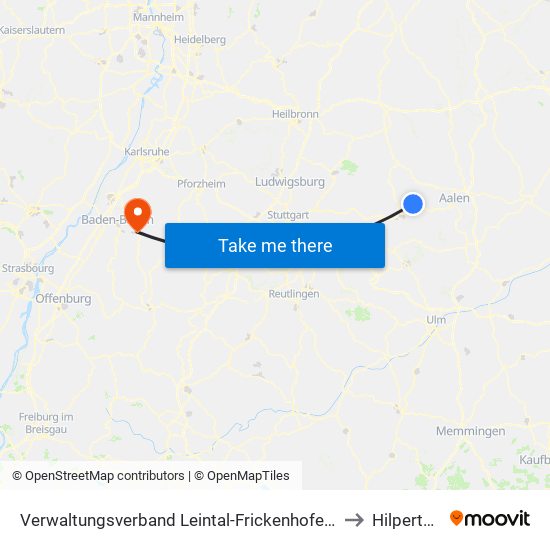 Verwaltungsverband Leintal-Frickenhofer Höhe to Hilpertsau map