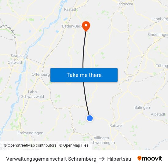 Verwaltungsgemeinschaft Schramberg to Hilpertsau map