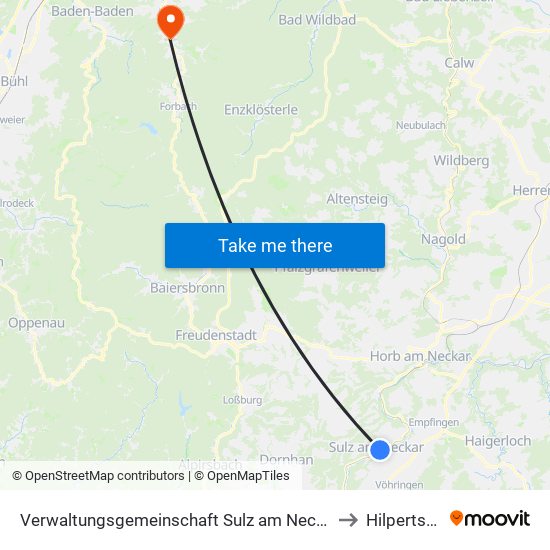 Verwaltungsgemeinschaft Sulz am Neckar to Hilpertsau map