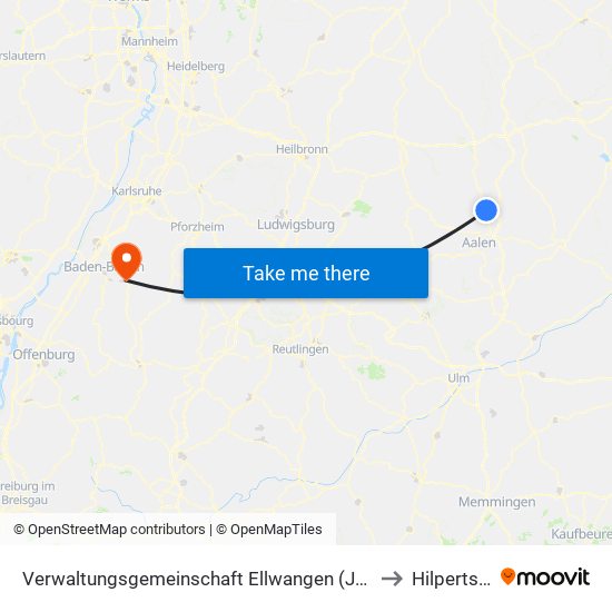 Verwaltungsgemeinschaft Ellwangen (Jagst) to Hilpertsau map