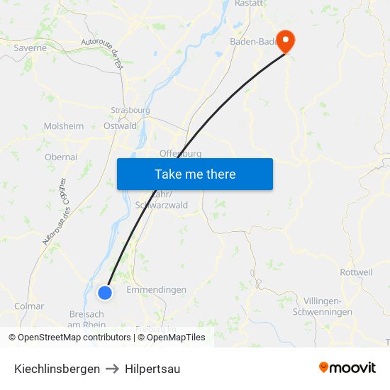 Kiechlinsbergen to Hilpertsau map