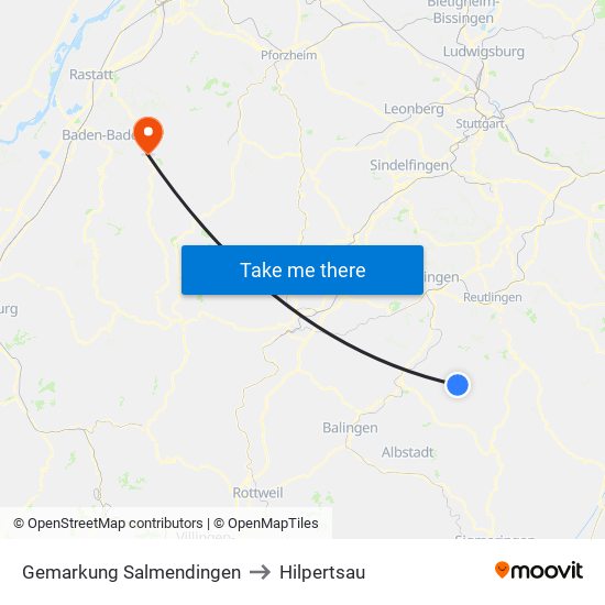 Gemarkung Salmendingen to Hilpertsau map