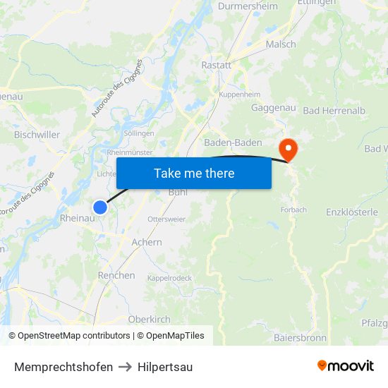 Memprechtshofen to Hilpertsau map