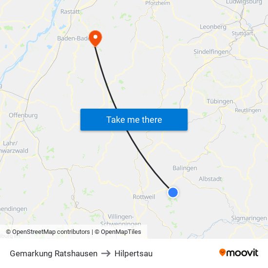 Gemarkung Ratshausen to Hilpertsau map