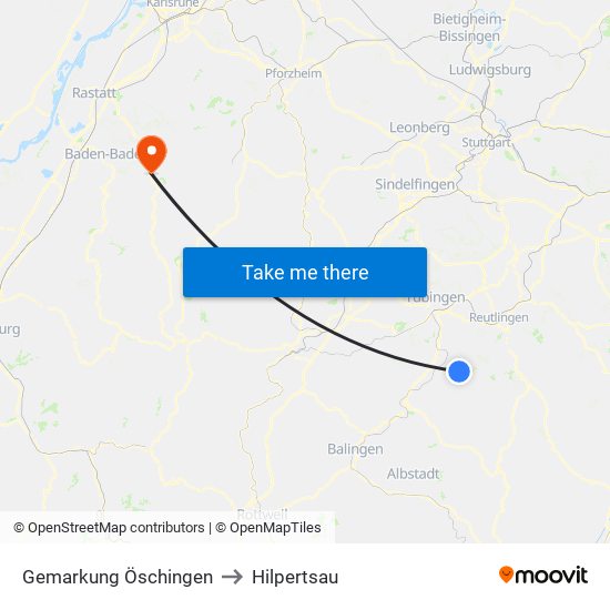 Gemarkung Öschingen to Hilpertsau map