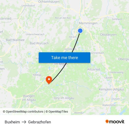 Buxheim to Gebrazhofen map