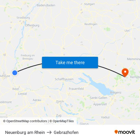 Neuenburg am Rhein to Gebrazhofen map