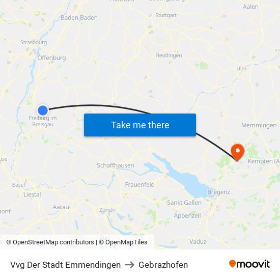 Vvg Der Stadt Emmendingen to Gebrazhofen map