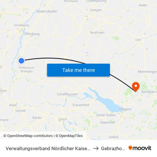 Verwaltungsverband Nördlicher Kaiserstuhl to Gebrazhofen map