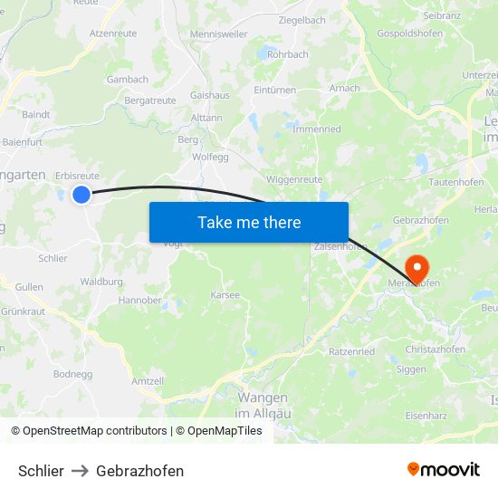 Schlier to Gebrazhofen map