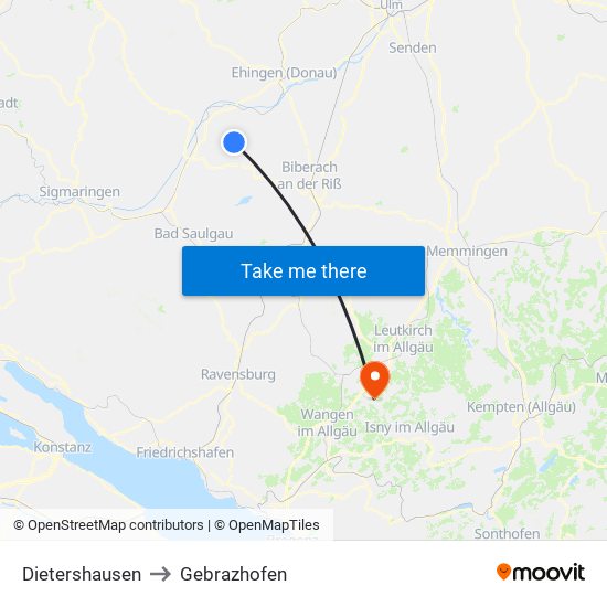 Dietershausen to Gebrazhofen map