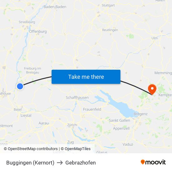 Buggingen (Kernort) to Gebrazhofen map