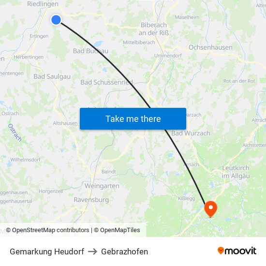 Gemarkung Heudorf to Gebrazhofen map