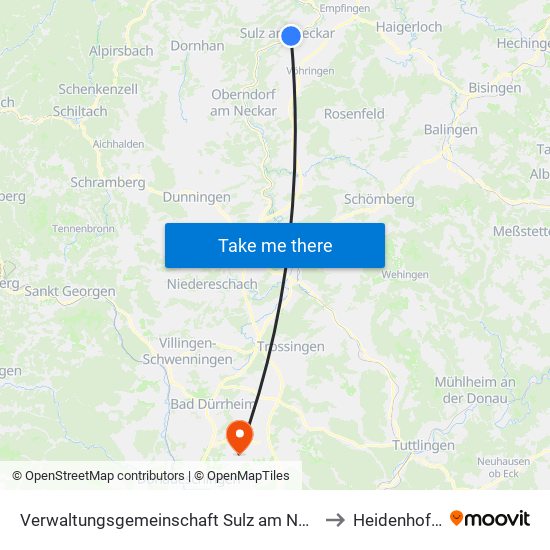 Verwaltungsgemeinschaft Sulz am Neckar to Heidenhofen map