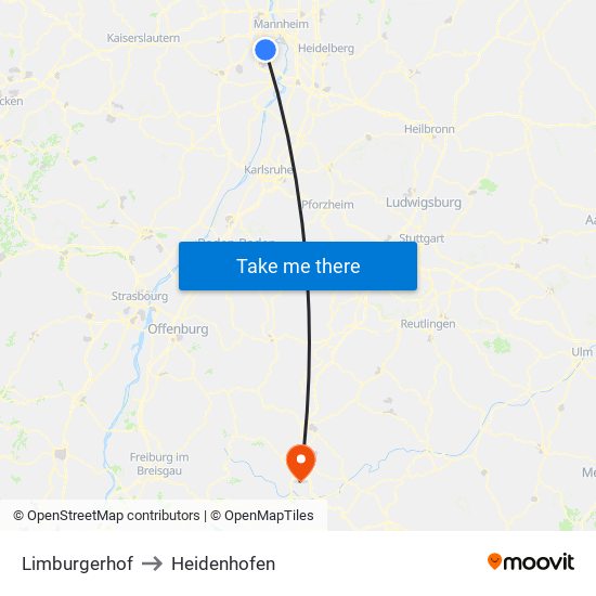 Limburgerhof to Heidenhofen map