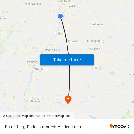 Römerberg-Dudenhofen to Heidenhofen map