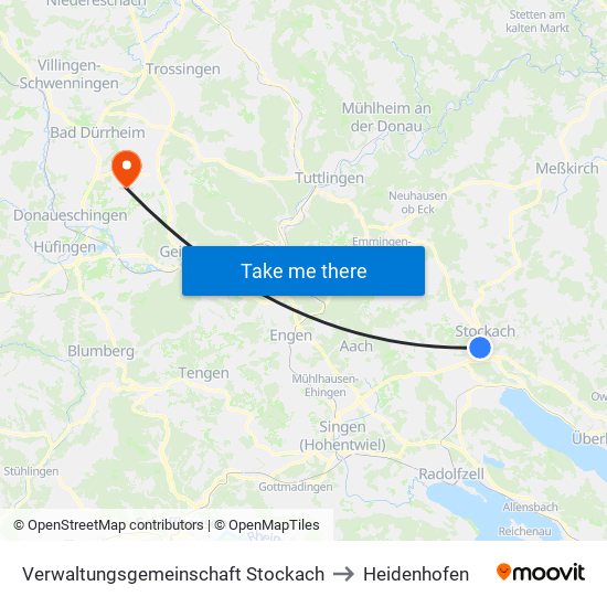 Verwaltungsgemeinschaft Stockach to Heidenhofen map