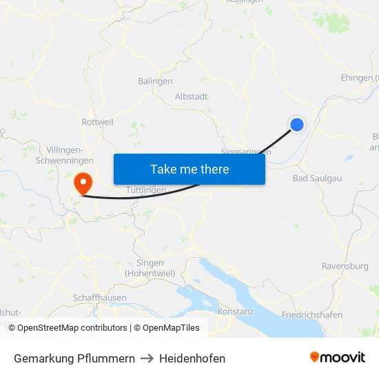 Gemarkung Pflummern to Heidenhofen map