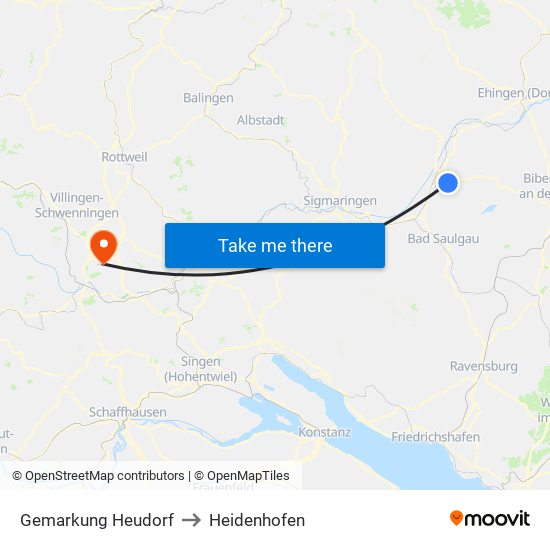Gemarkung Heudorf to Heidenhofen map