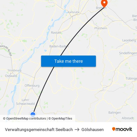 Verwaltungsgemeinschaft Seelbach to Gölshausen map