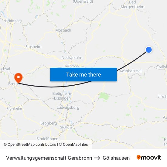 Verwaltungsgemeinschaft Gerabronn to Gölshausen map