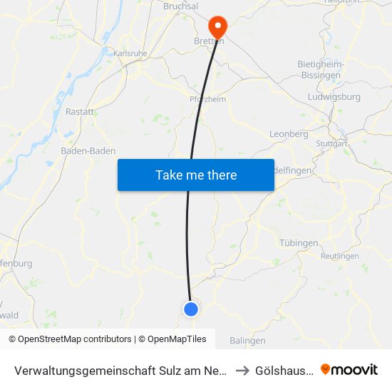 Verwaltungsgemeinschaft Sulz am Neckar to Gölshausen map