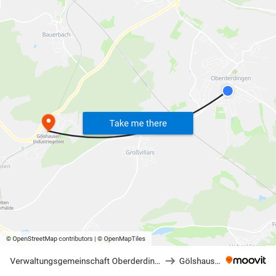 Verwaltungsgemeinschaft Oberderdingen to Gölshausen map