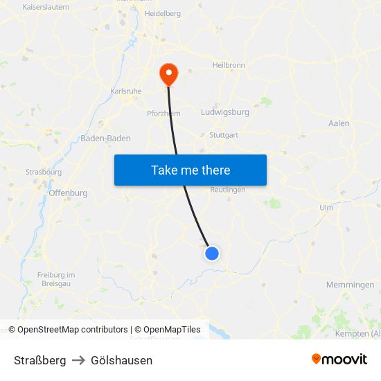 Straßberg to Gölshausen map