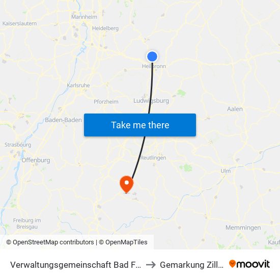 Verwaltungsgemeinschaft Bad Friedrichshall to Gemarkung Zillhausen map