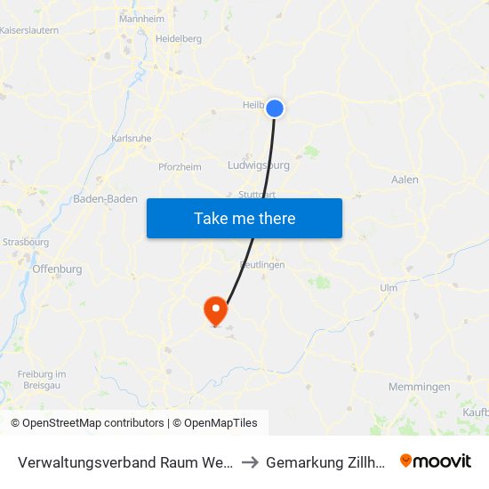 Verwaltungsverband Raum Weinsberg to Gemarkung Zillhausen map