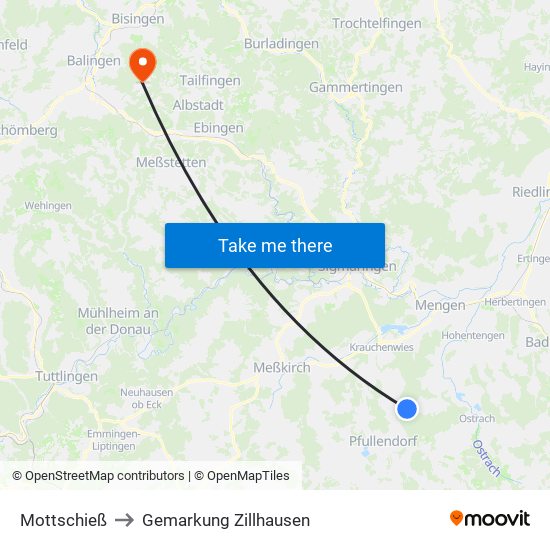 Mottschieß to Gemarkung Zillhausen map