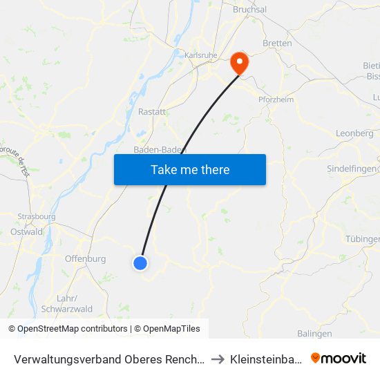 Verwaltungsverband Oberes Renchtal to Kleinsteinbach map