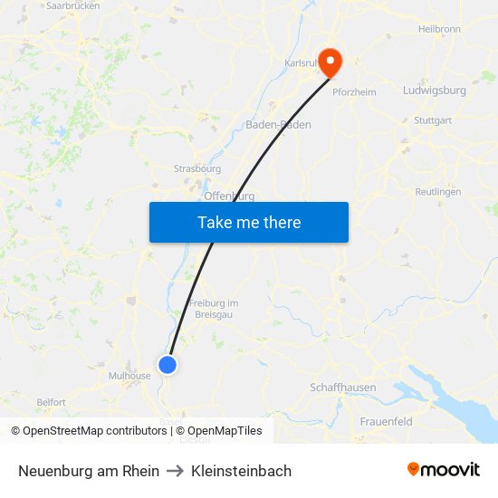 Neuenburg am Rhein to Kleinsteinbach map