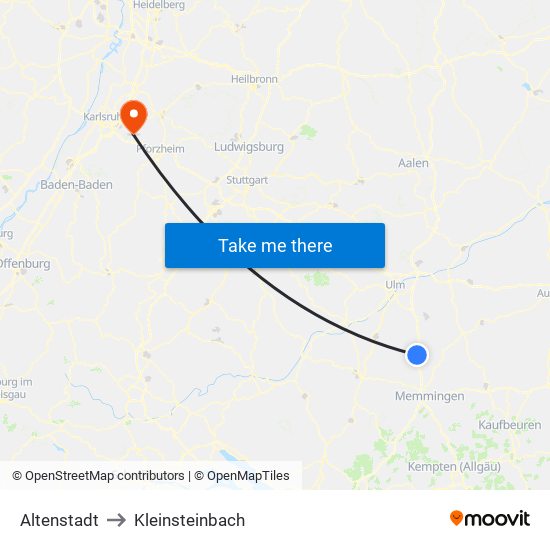 Altenstadt to Kleinsteinbach map