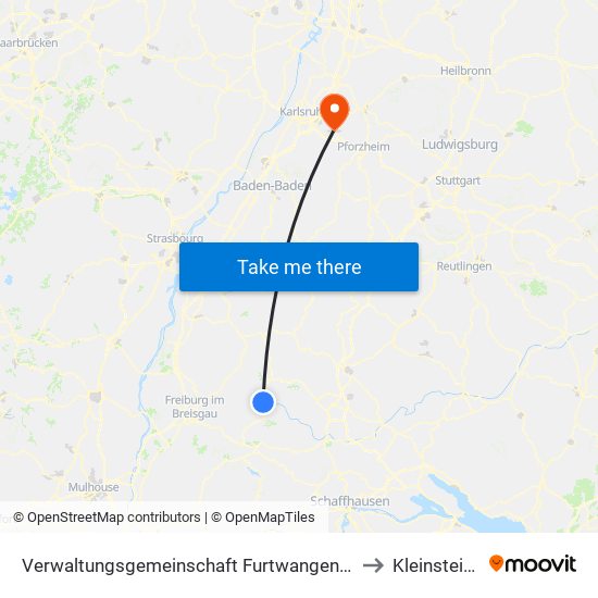 Verwaltungsgemeinschaft Furtwangen Im Schwarzwald to Kleinsteinbach map