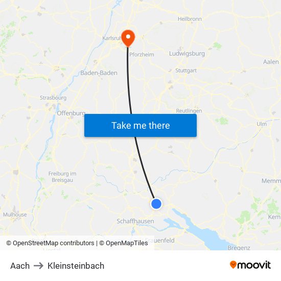 Aach to Kleinsteinbach map