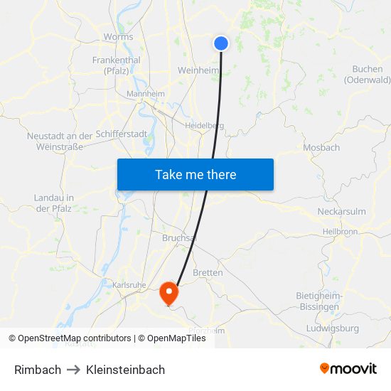 Rimbach to Kleinsteinbach map