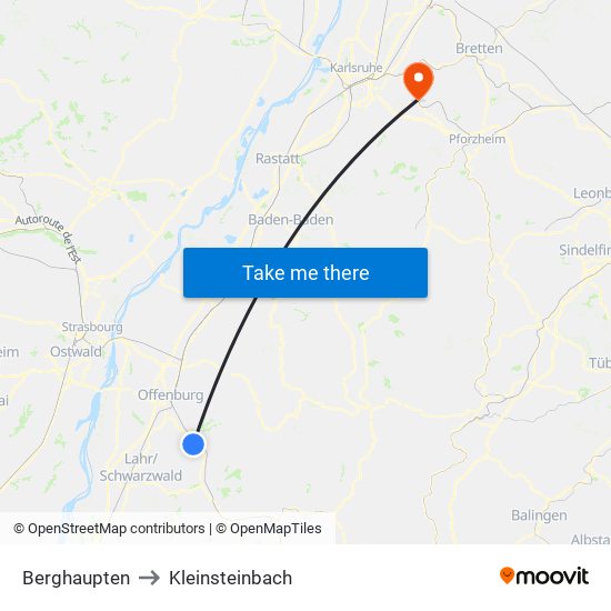 Berghaupten to Kleinsteinbach map