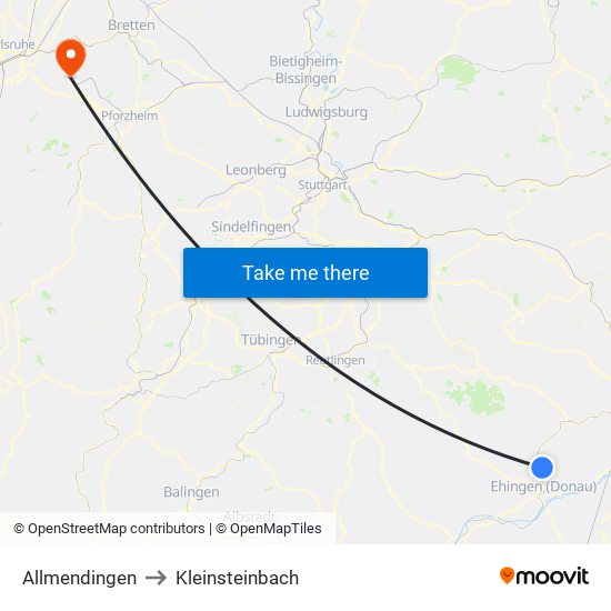 Allmendingen to Kleinsteinbach map