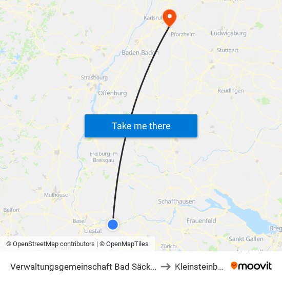 Verwaltungsgemeinschaft Bad Säckingen to Kleinsteinbach map