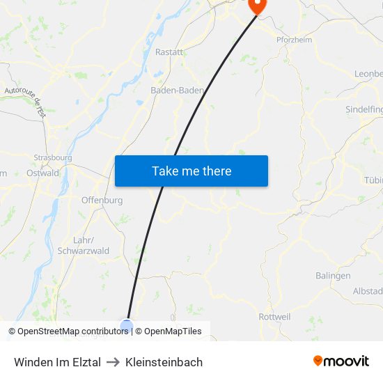 Winden Im Elztal to Kleinsteinbach map